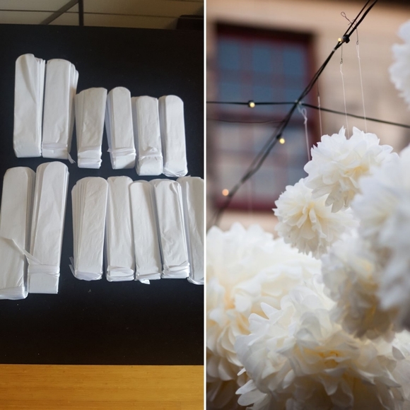 NWOT White Tissue Pom Pom Tissue Decorations - Picture 5 of 6